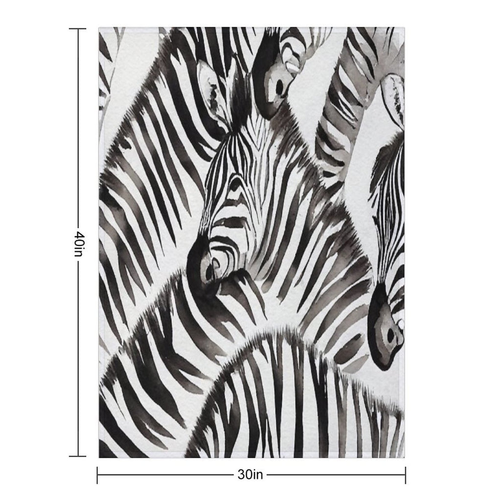 Zebra Watercolor Print, Animal Print, Durable Throw Blanket