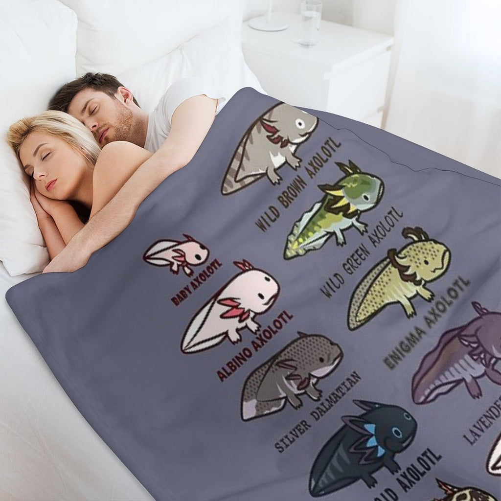 Axolotl Morphs And Colors Lightweight Throw Blanket