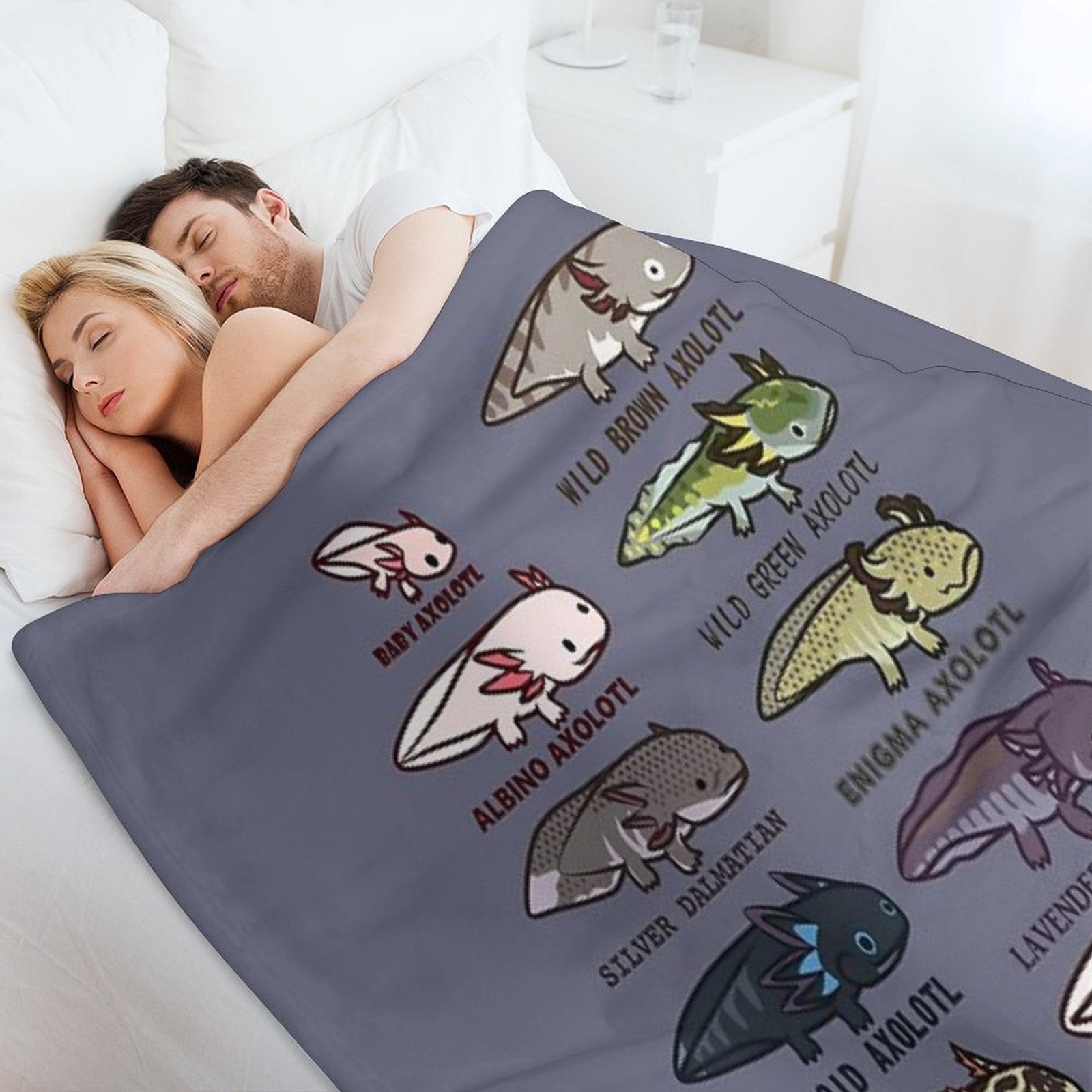 Axolotl Morphs And Colors Lightweight Throw Blanket