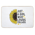 Just A Girl Who Loves Sunflowers  Dirt-Trapping Bath Mat