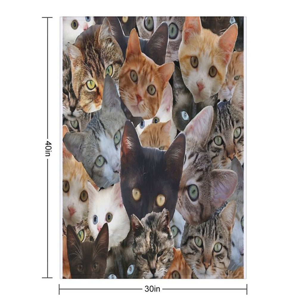 Kitty Collage Eco-conscious Throw Blanket