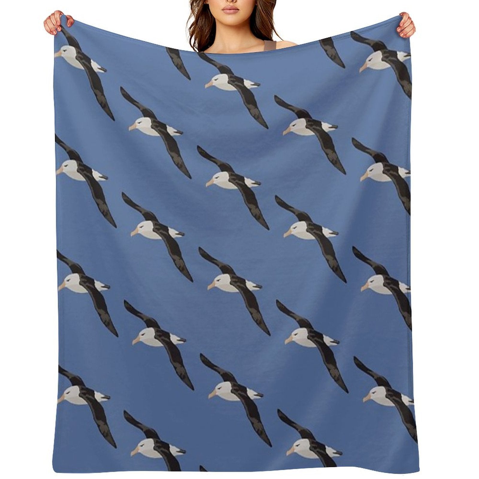 Black Browed Albatross Velvety-soft Throw Blanket
