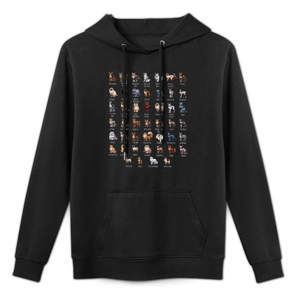 Cat Breeds for Cat Lovers Shrink-Resistant Hoodie
