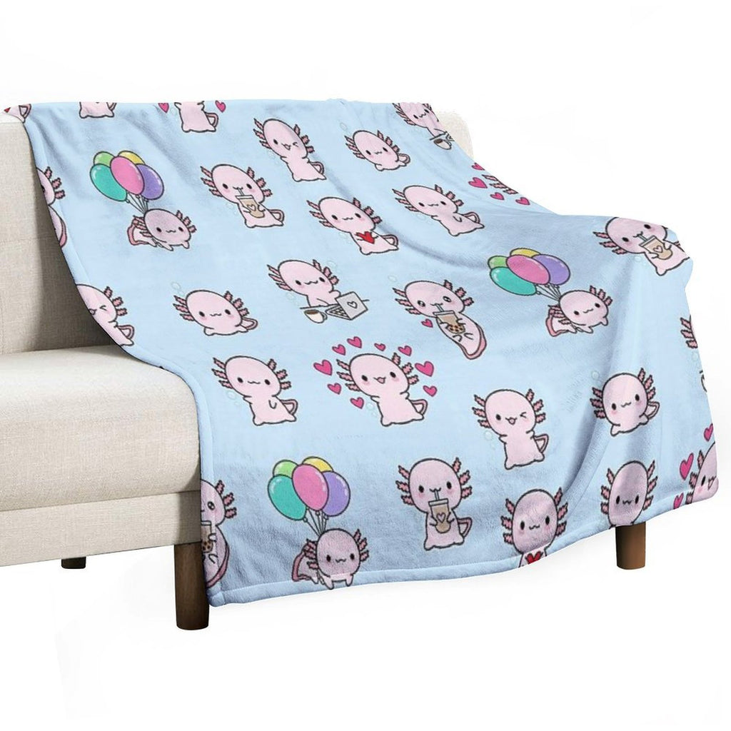 Copia De Cute Axolotl, Set Gift-ready Throw Blanket