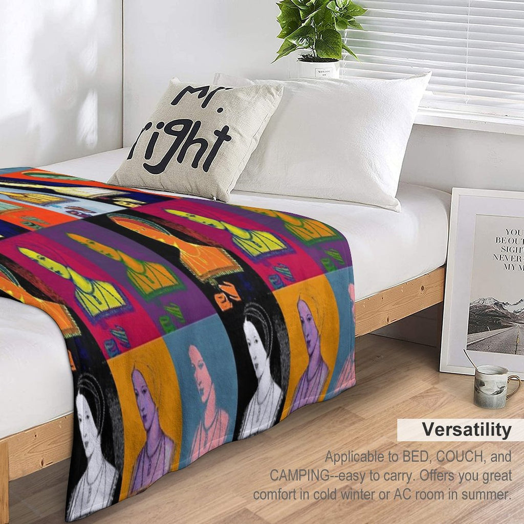 Anne Boleyn Pop Collection Machine-washable Throw Blanket