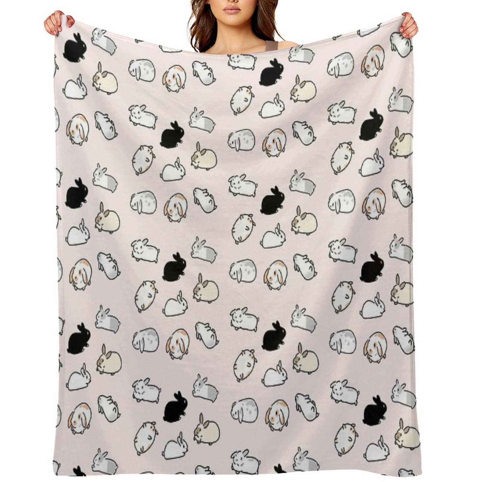 Bunny Rabbits Easy Care Throw Blanket