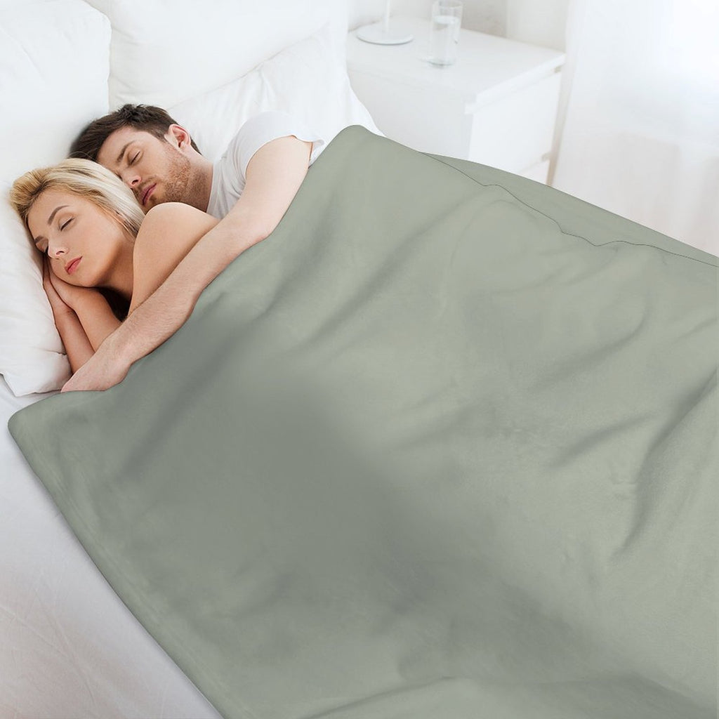 Desert Sage Grey Green Solid Color Shrink-resistant Throw Blanket