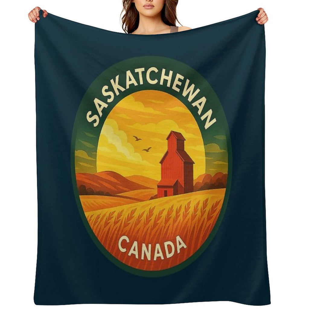 Saskatchewan Canada Vintage Travel Multi-functional Throw Blanket