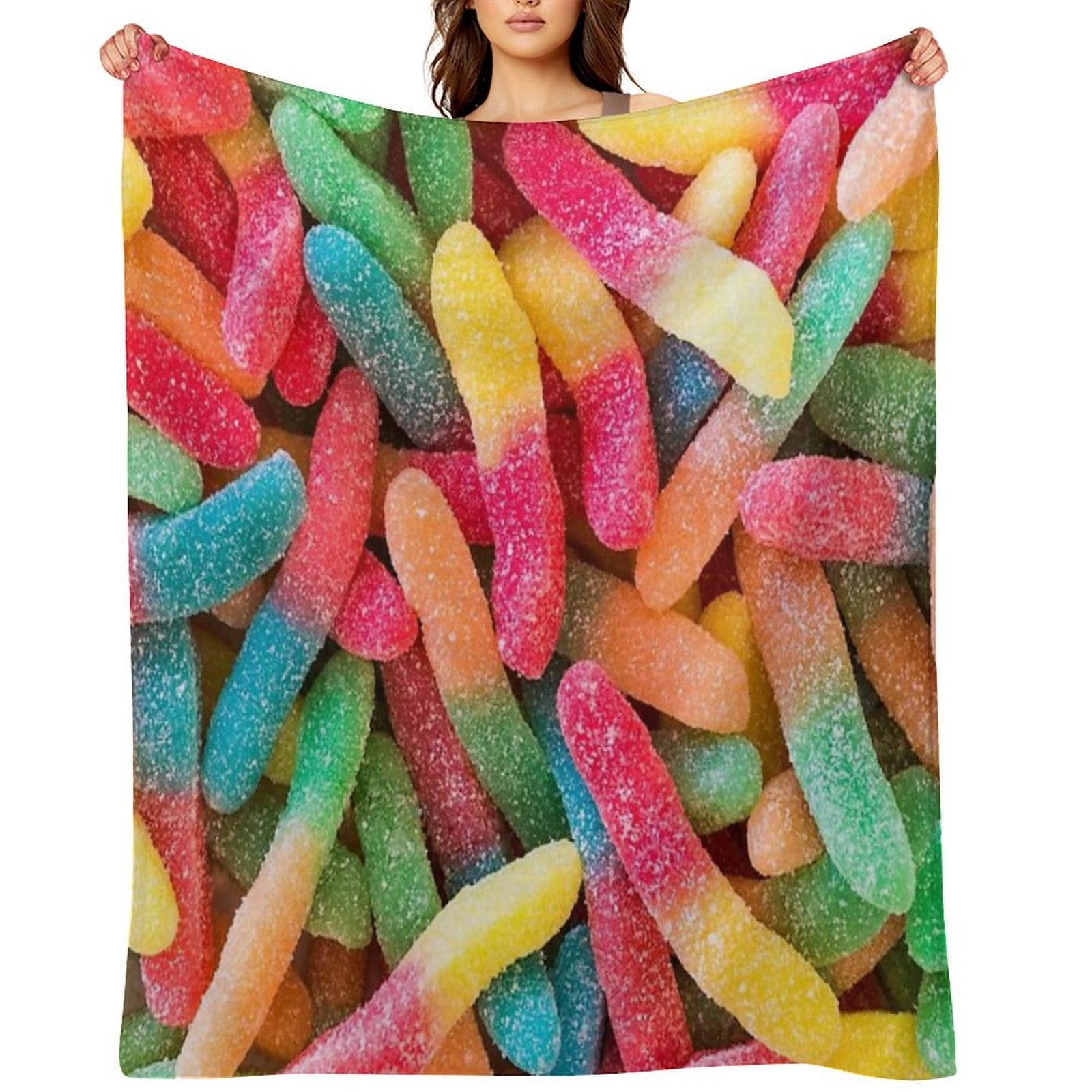 Gummy Worms Compact Throw Blanket