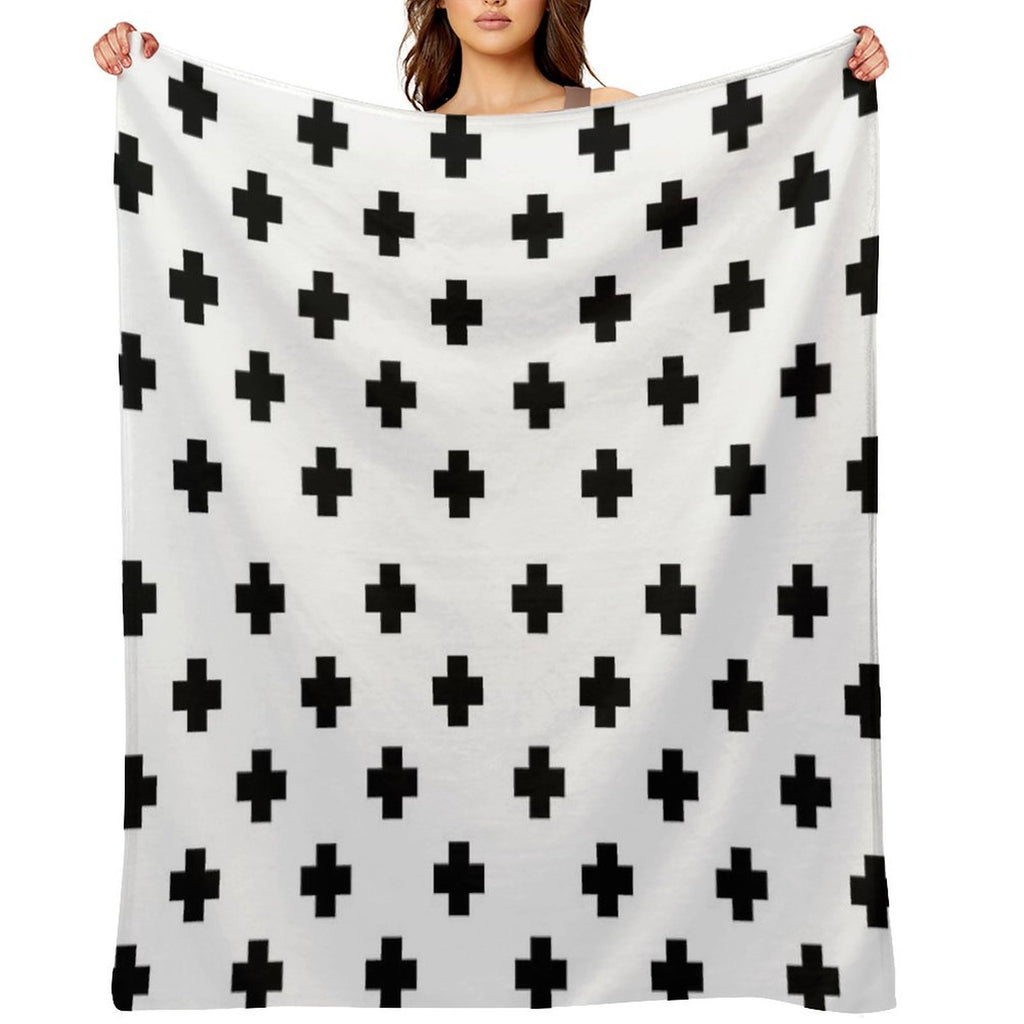 Swiss Cross Pattern Anti-pilling Throw Blanket