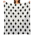 Swiss Cross Pattern Anti-pilling Throw Blanket