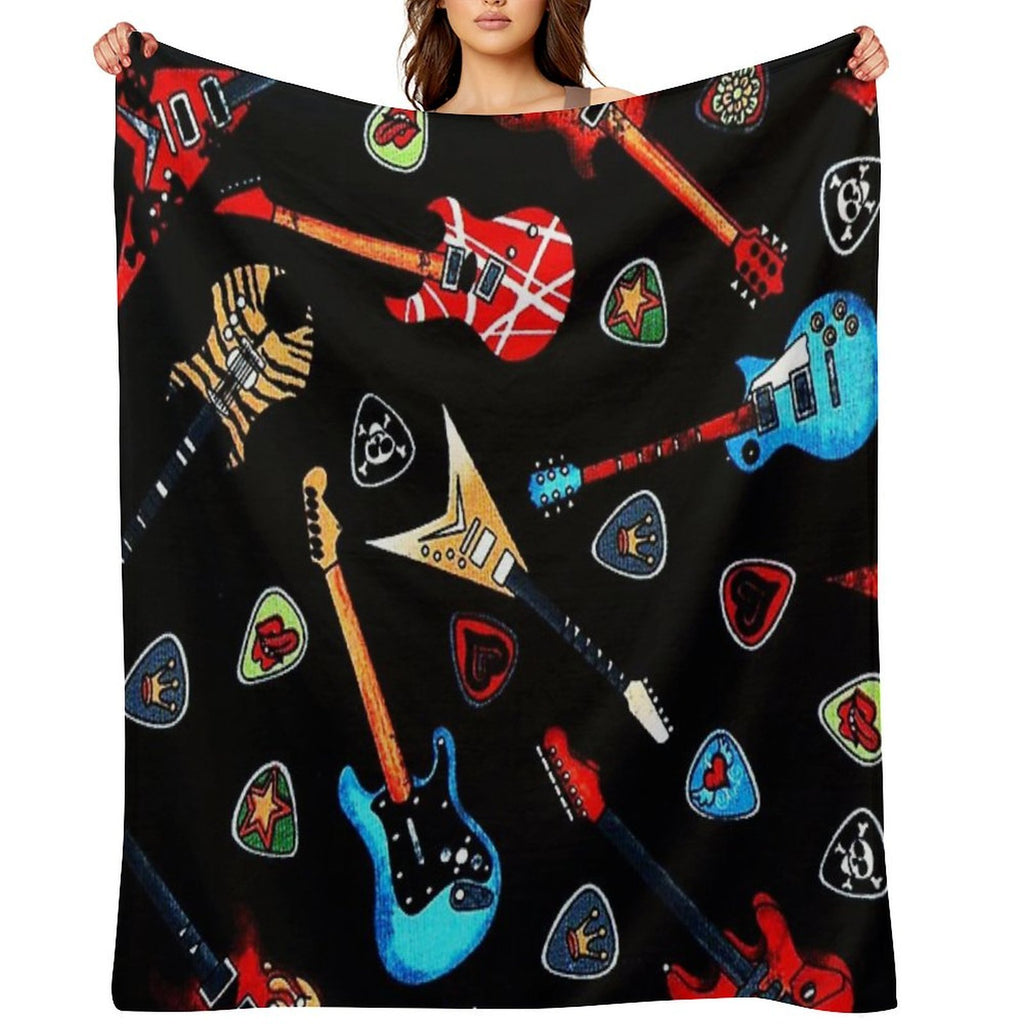 Electric Rock Guitars Velvety-soft Throw Blanket