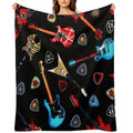Electric Rock Guitars Velvety-soft Throw Blanket