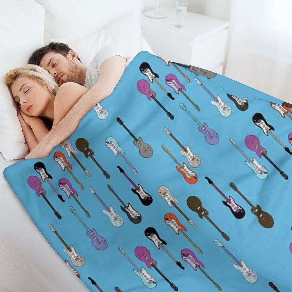 Guitars Blues Machine-washable Throw Blanket