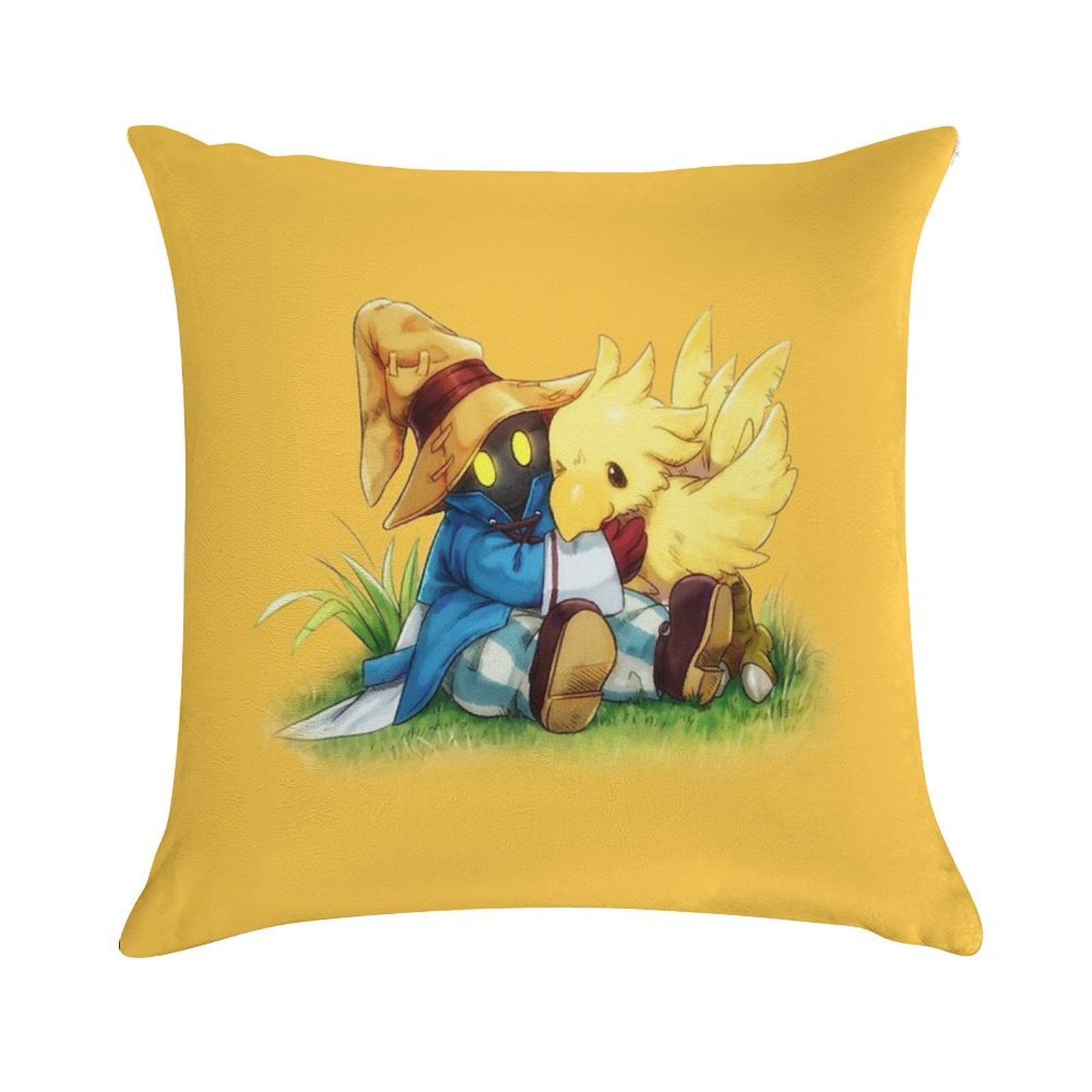 Chocobo & Vivi Final Fantasy 9 Soft Short Plush Fabric Throw Pillow