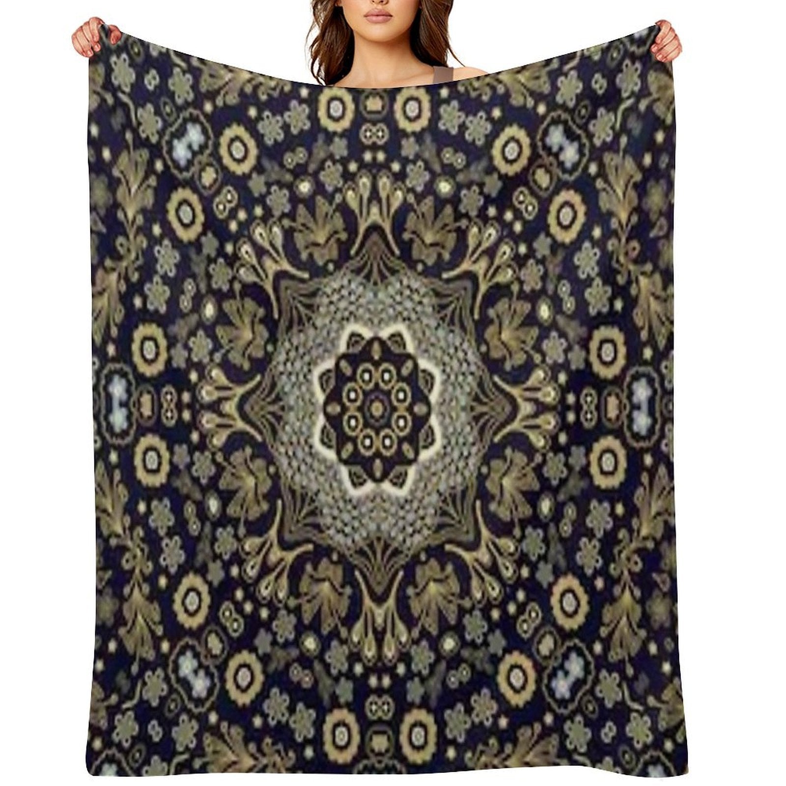 Damask Pattern Tapestry Wall Hanging Versatility Throw Blanket