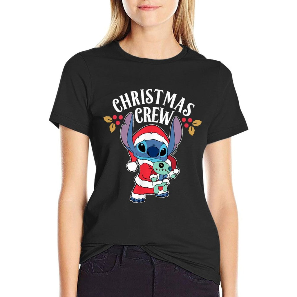 Lilo  Stitch - Holiday Stitch And Scrump Christmas Crew  Wrinkle-resistant T-Shirt
