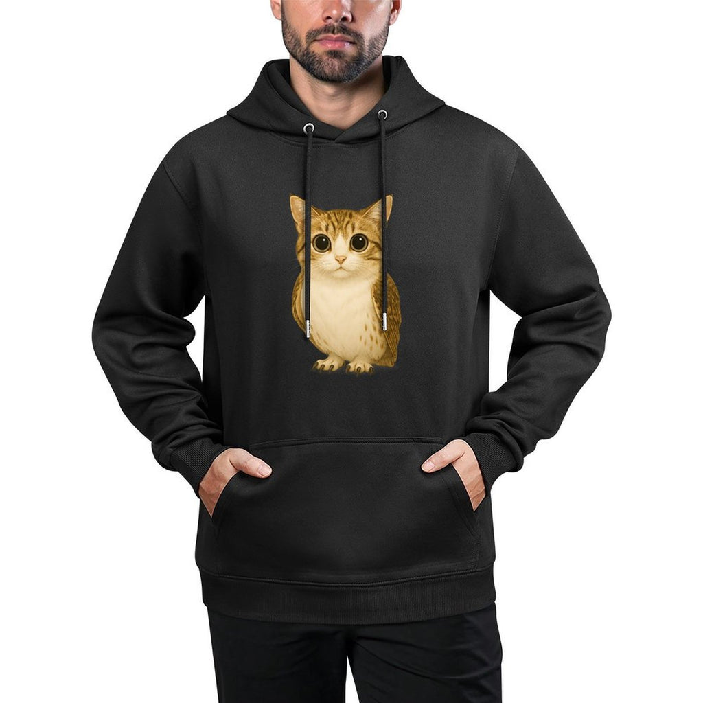 Funny Internet Trendy Meme Cursed Cat Owl Hybrid Premium Shape Retention Hoodie