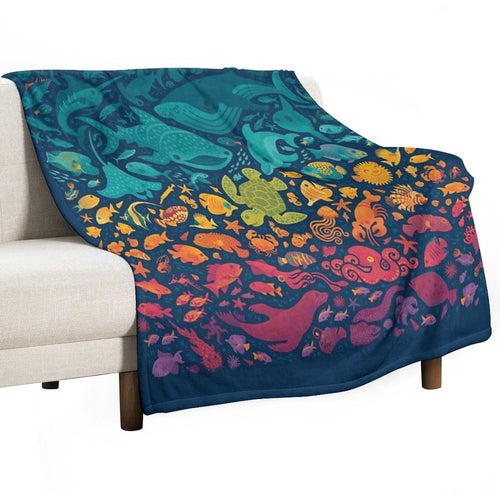 Aquatic Spectrum 2 Velvety-soft Throw Blanket