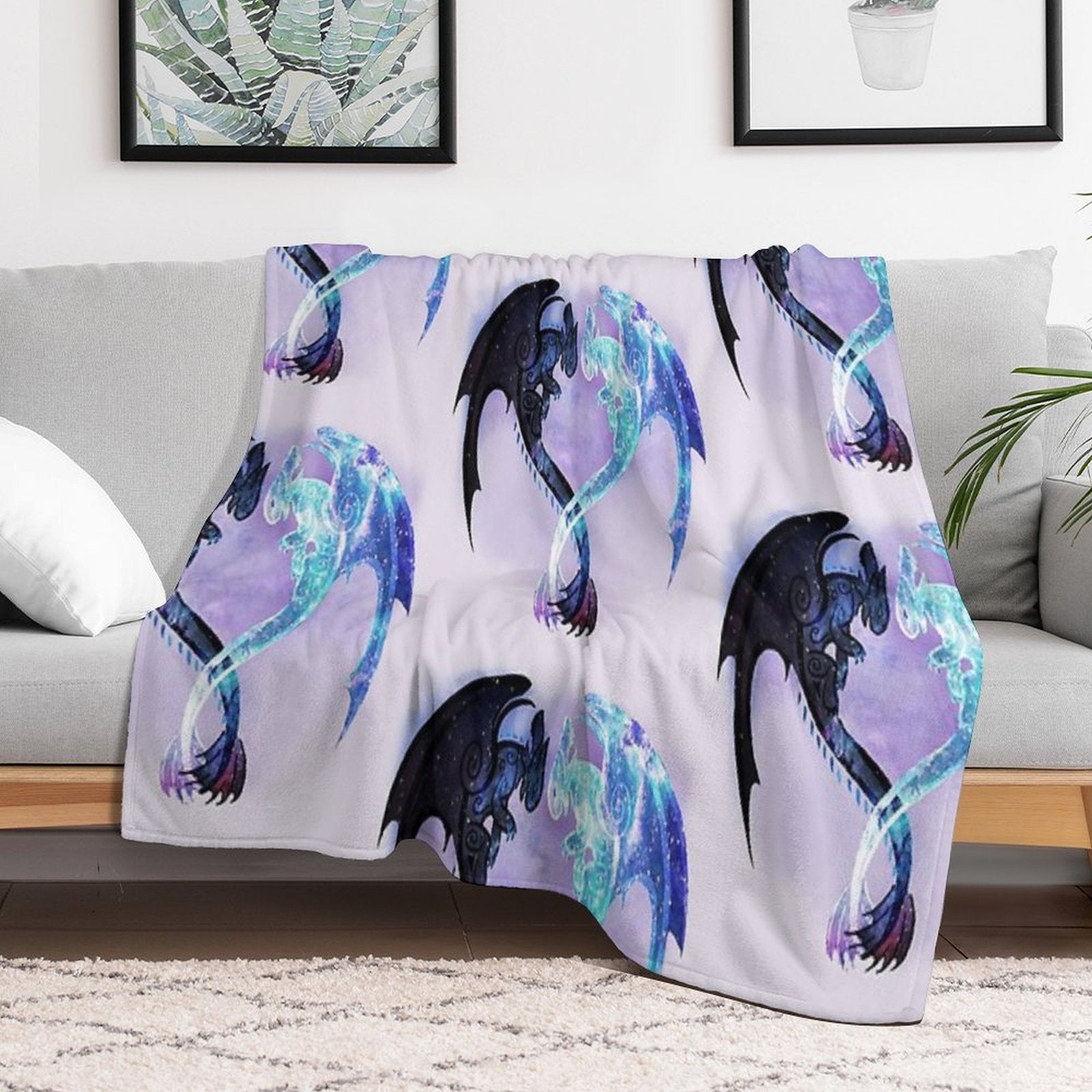 Dragon Heart Toothless And Light Fury Gift-ready Throw Blanket