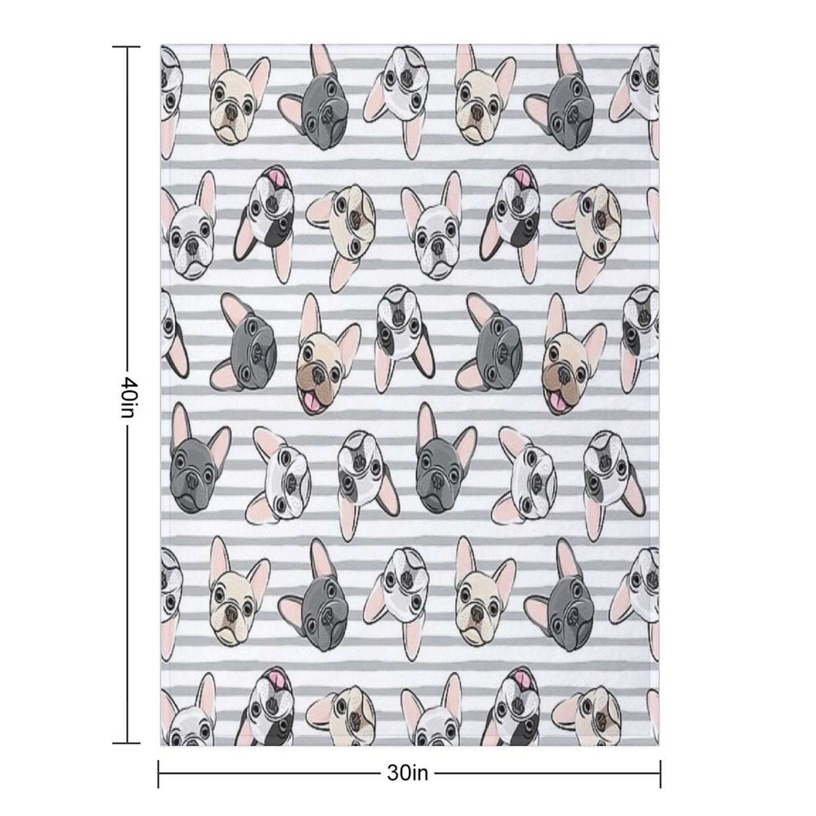 All The Frenchies - Grey Stripes - Cute French Bulldogs All-season Throw Blanket