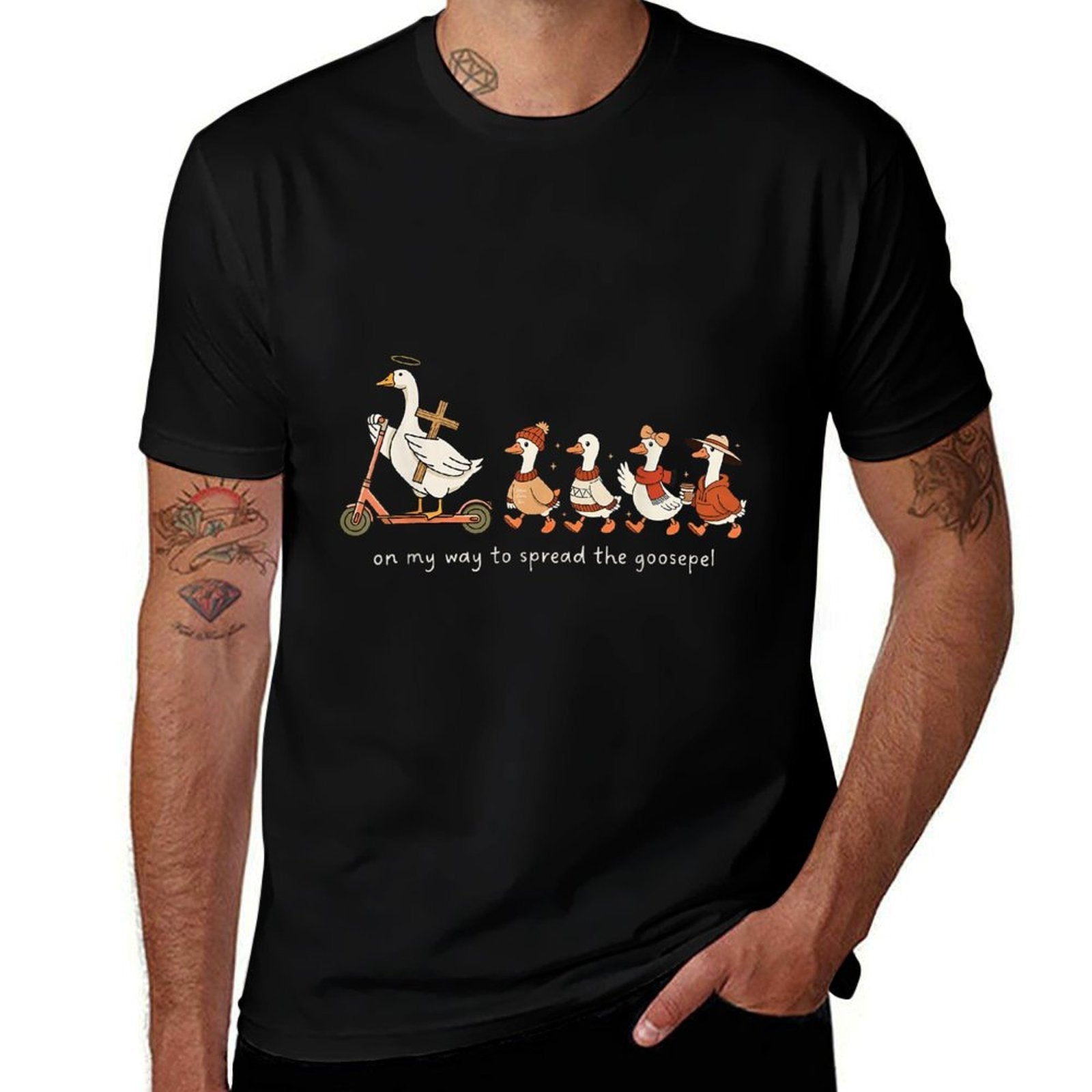 On My Way to Spread The Goosepel  Polyester Blend T-Shirt
