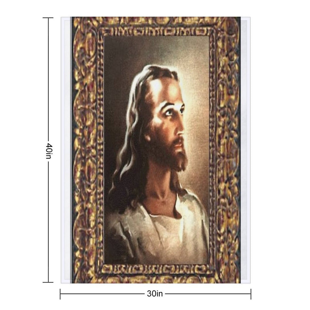 WARNER SALLMAN'S JESUS FRAMED Sustainable Throw Blanket