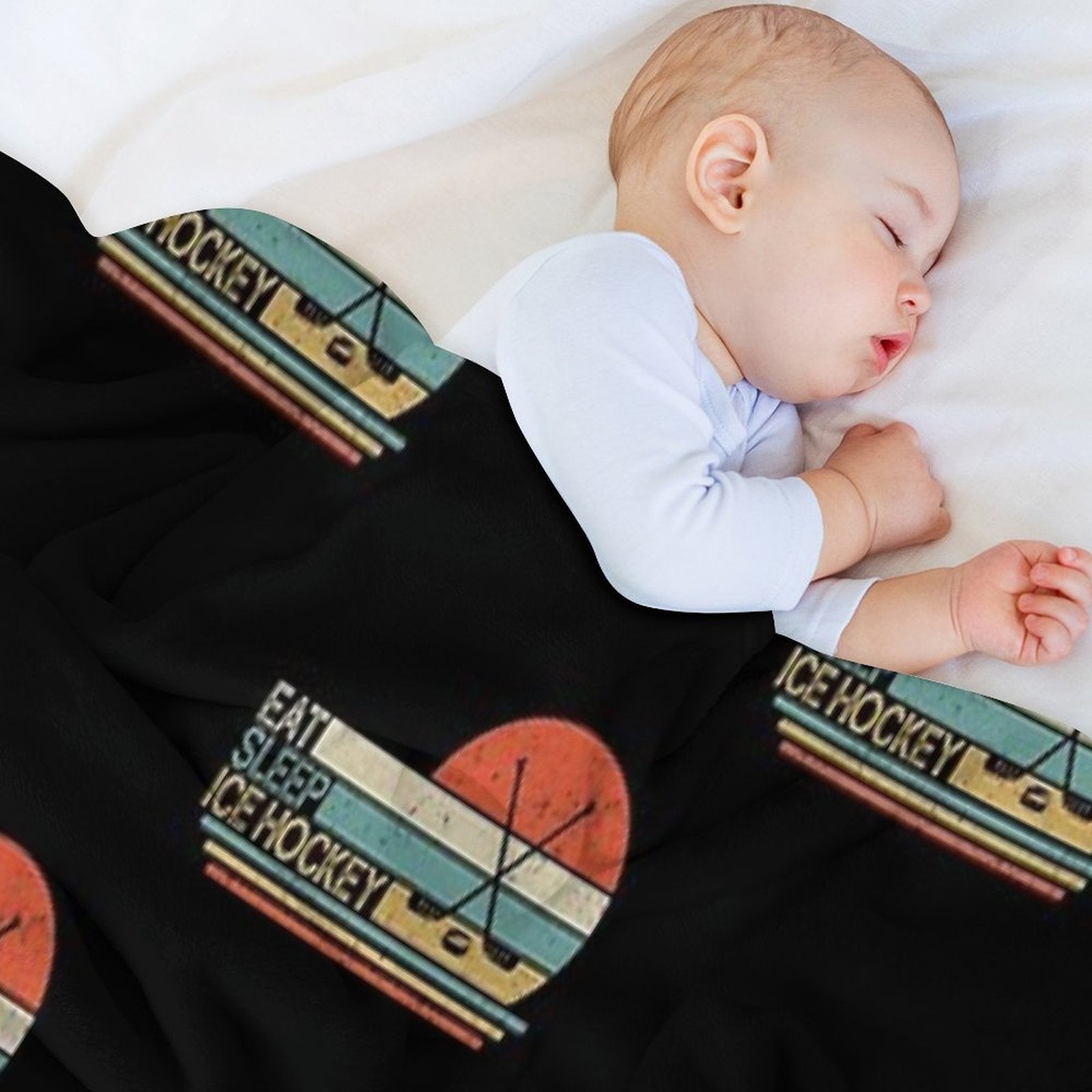 Ice Hockey Vintage Eat Sleep Premium Throw Blanket