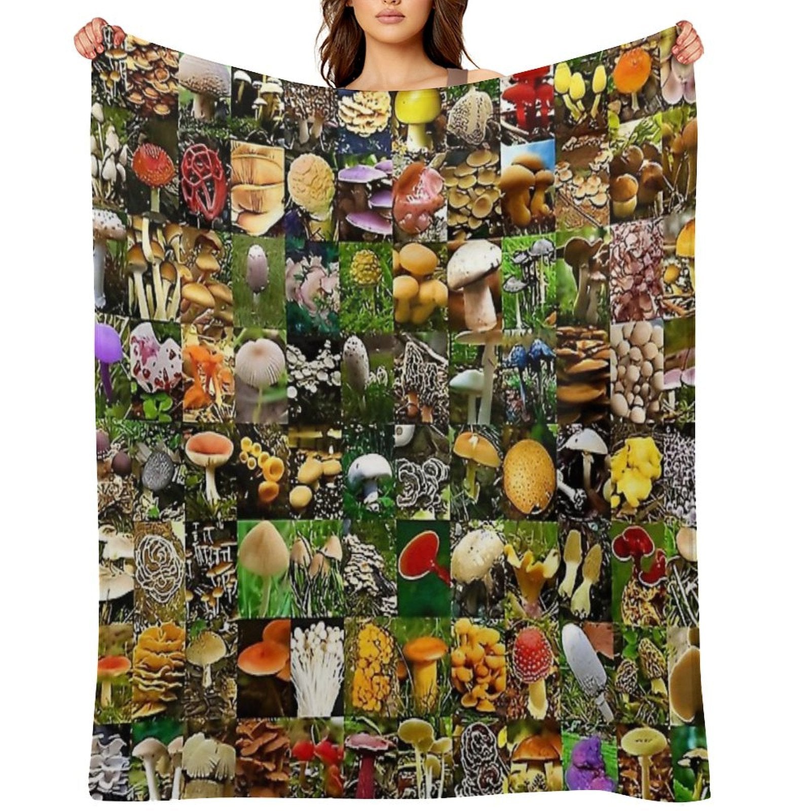Mushrooms of The World Versatility Throw Blanket