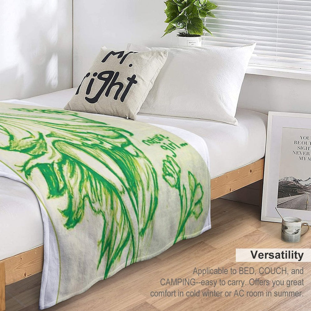 Green Forest Fairy Aesthetic Quick-dry Throw Blanket