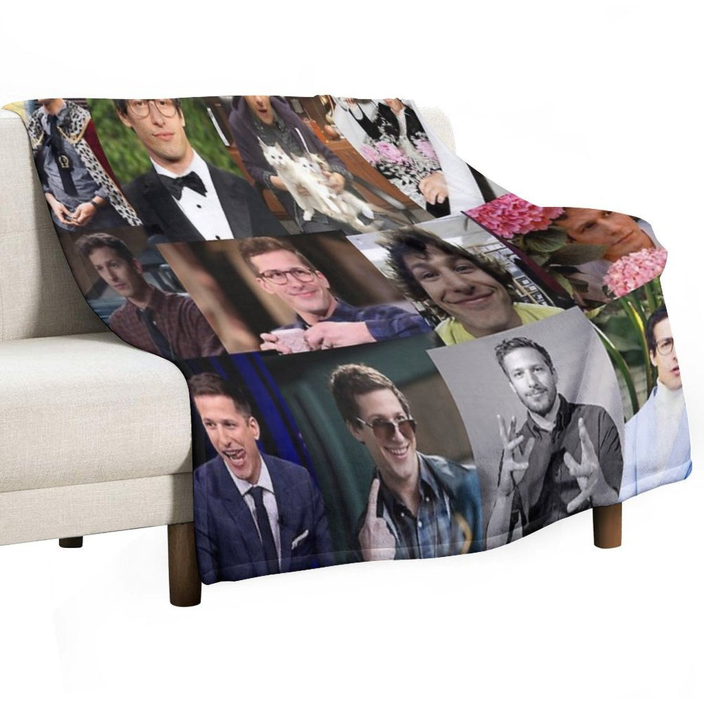Andy Samberg (jake Peralta) Pic Collage Easy Care Throw Blanket
