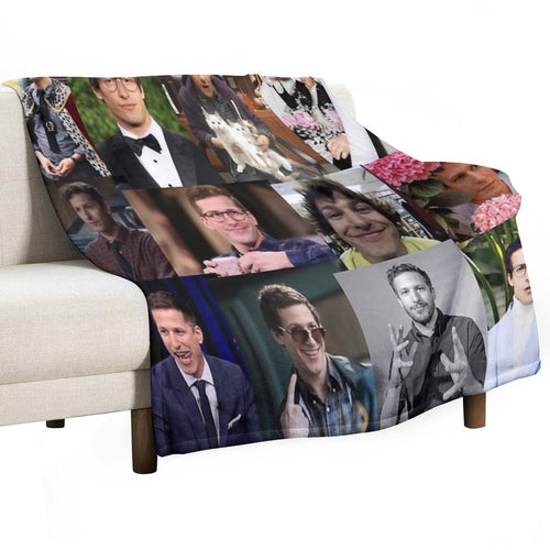 Andy Samberg (jake Peralta) Pic Collage Easy Care Throw Blanket