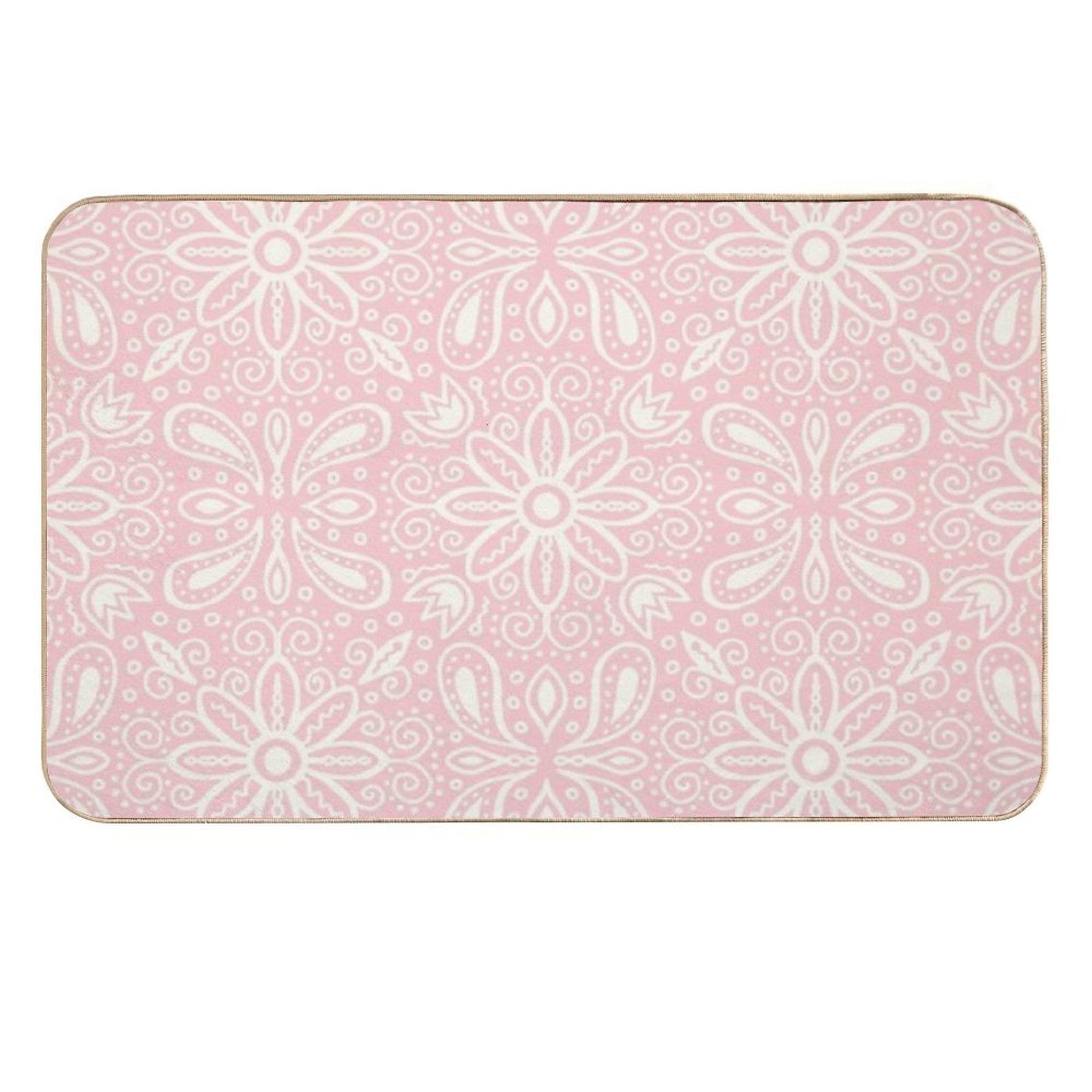 Pink Paisley Pattern Durable Bath Mat