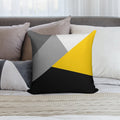 Simple Modern Gray Yellow And Black Geo Soft Anti-Pilling Throw Pillow