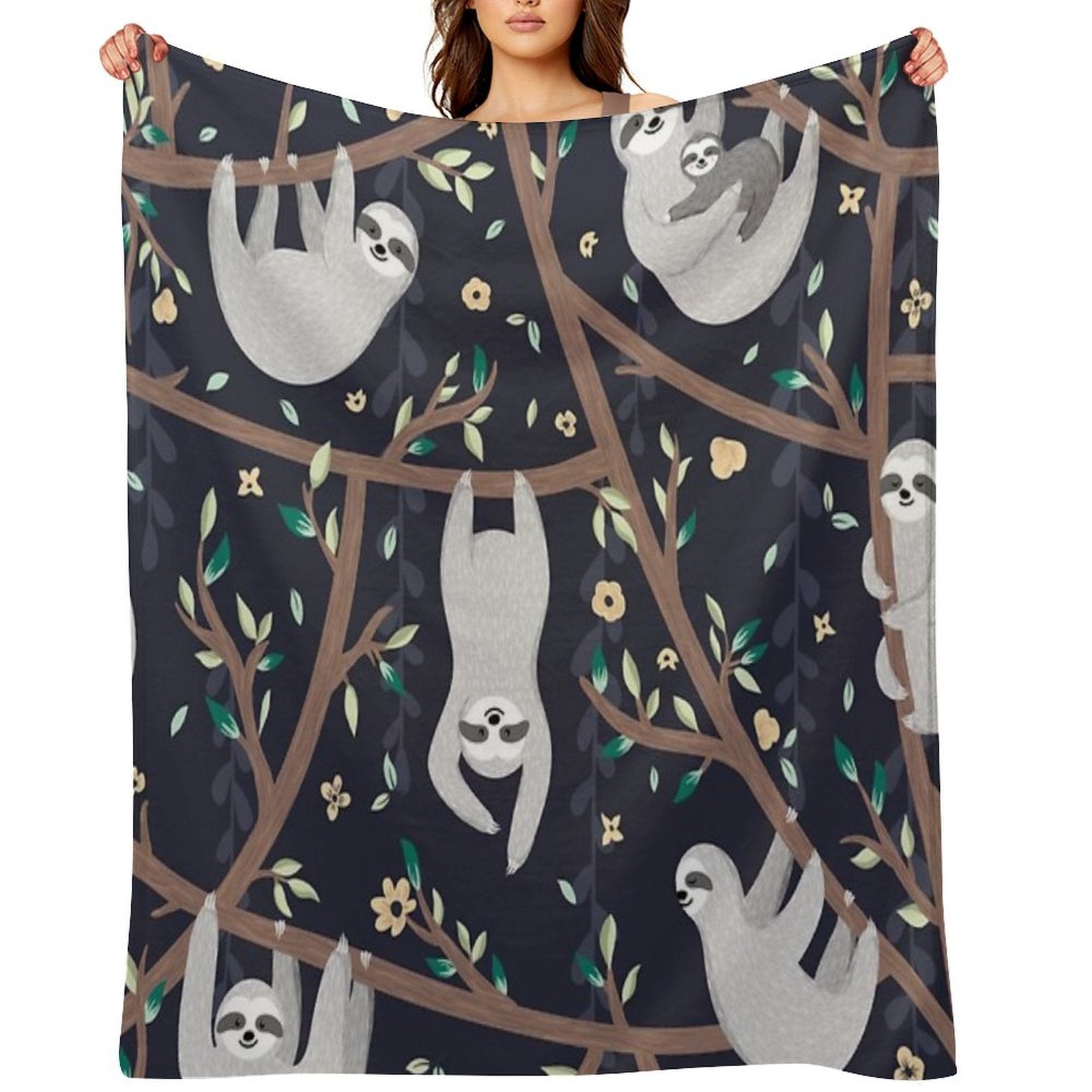 Cute Sloths Premium Throw Blanket