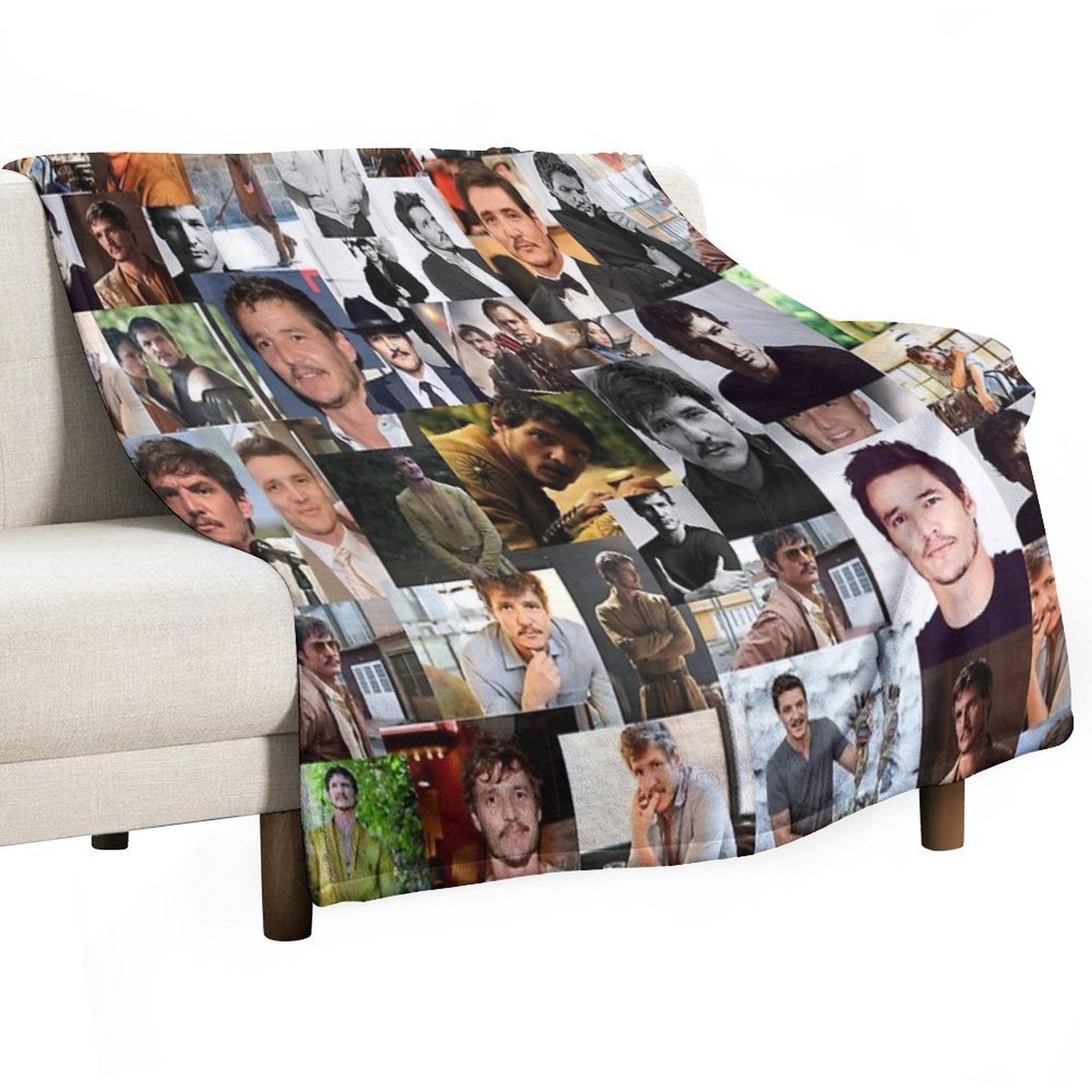Pedro Pascal Abstract Seamless Collage Quick-dry Throw Blanket
