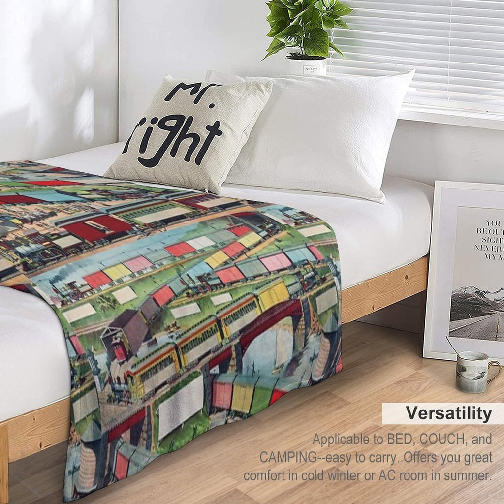 Antique Train Machine-washable Throw Blanket