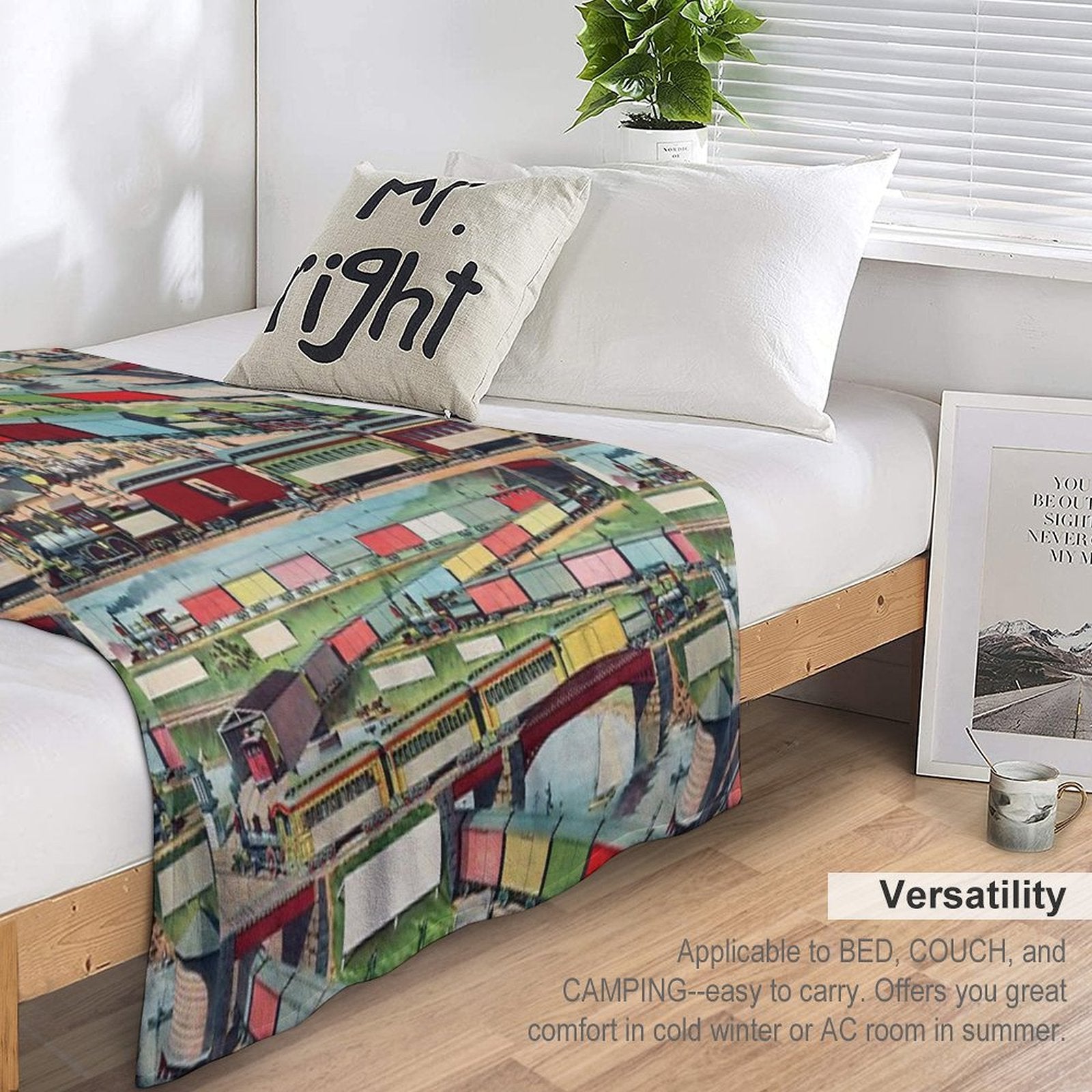 Antique Train Machine-washable Throw Blanket