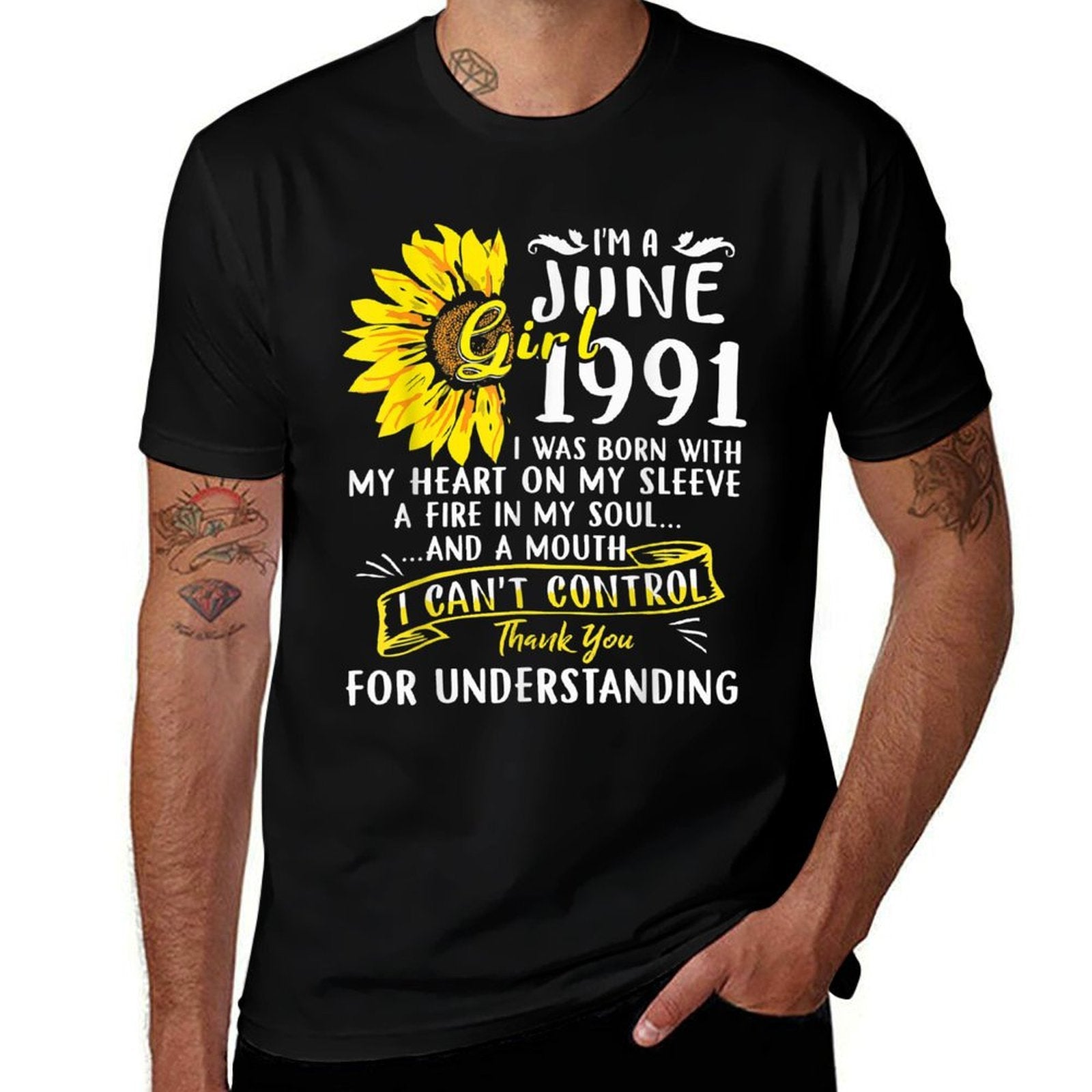 I'm A June Girl 1991 Sunflower 30th Birthday  Relaxed-fit T-Shirt