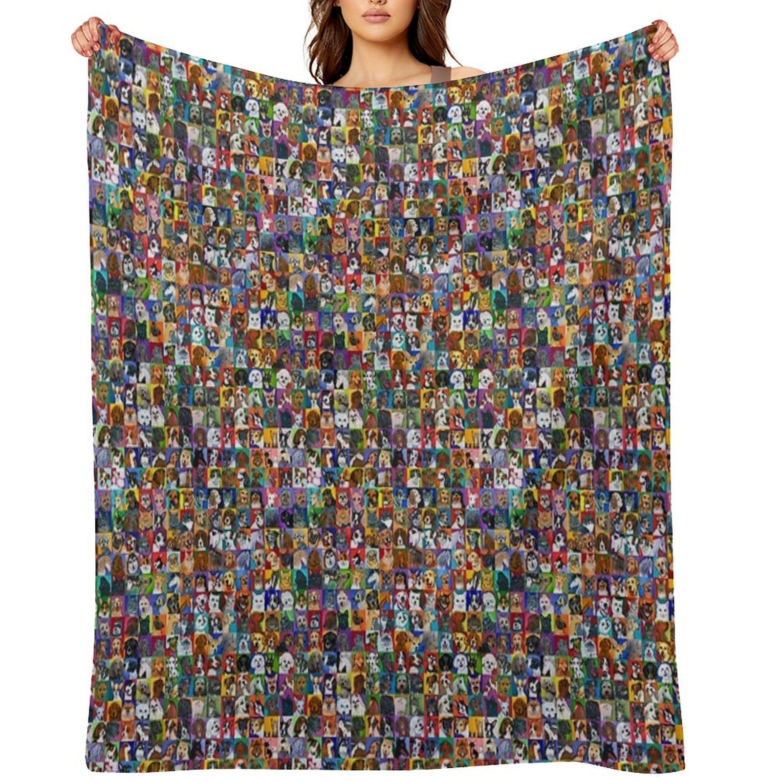 Maggie's Angels Pet Portraits, Dogs, Cats, Horses, Chickens & Donkeys Plush Throw Blanket