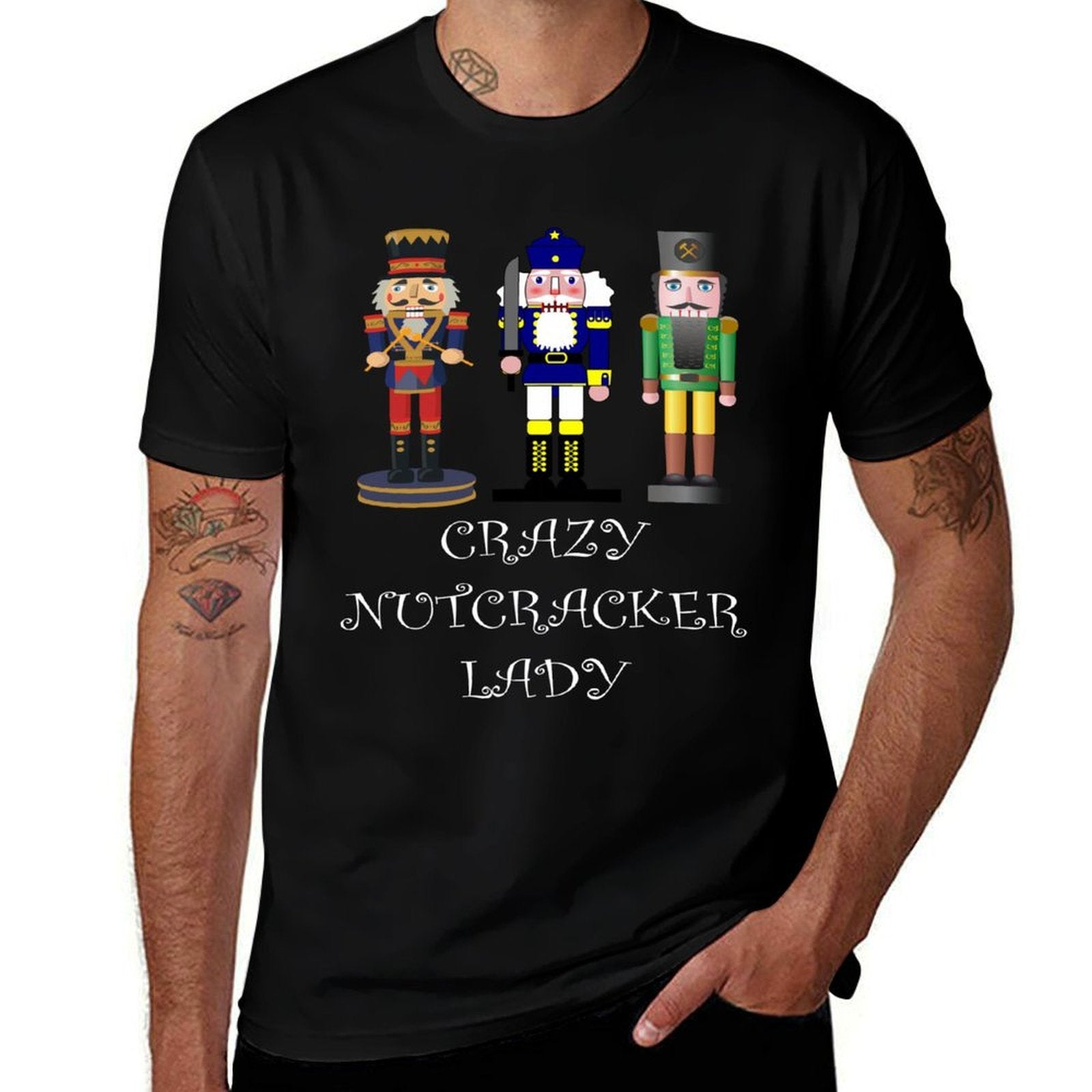 Crazy Nutcracker Lady  Polyester Blend T-Shirt