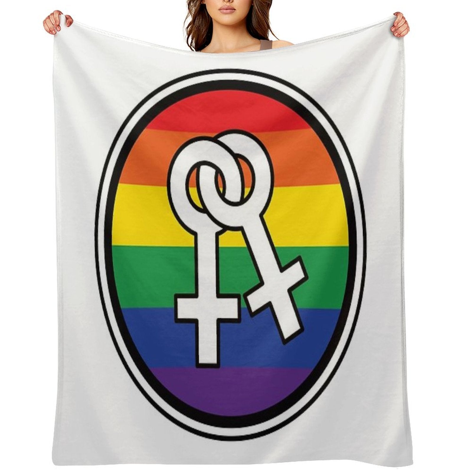 Female Symbols Rainbow Quick-dry Throw Blanket