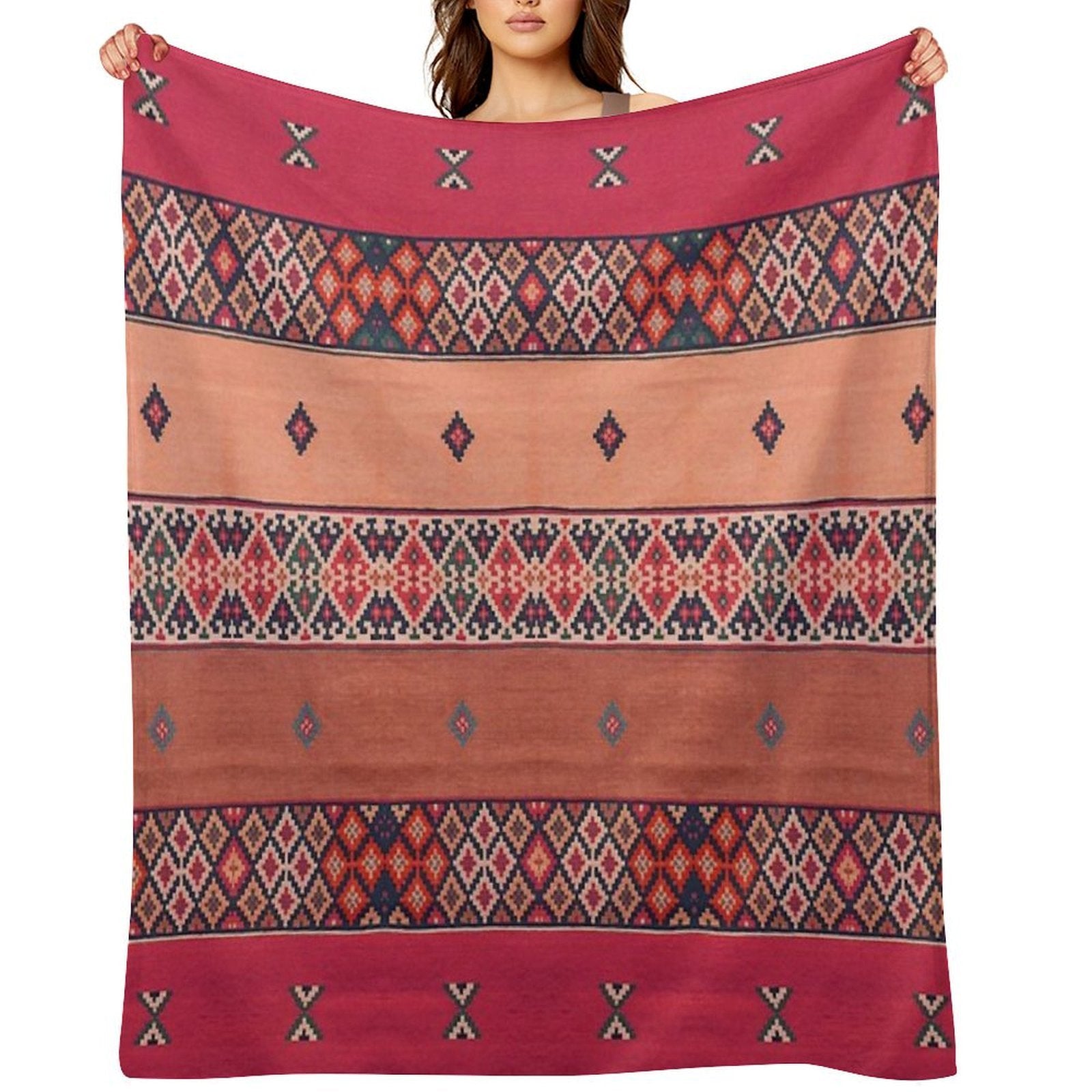 Traditional Moroccan Berber Design Lightweight Throw Blanket