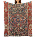 Antique Floral Persian Carpet Print Gift-ready Throw Blanket