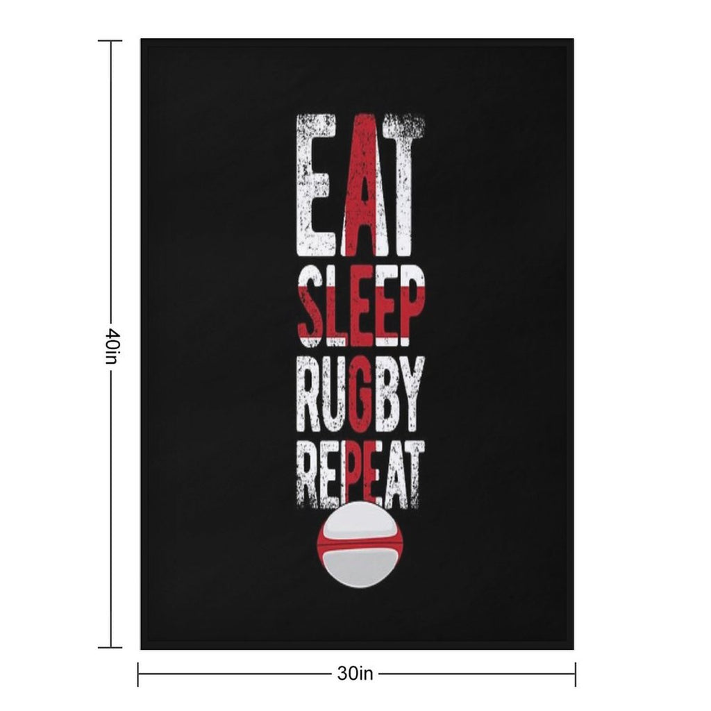 Eat Sleep Rugby Repeat England Rugby Quick-dry Throw Blanket