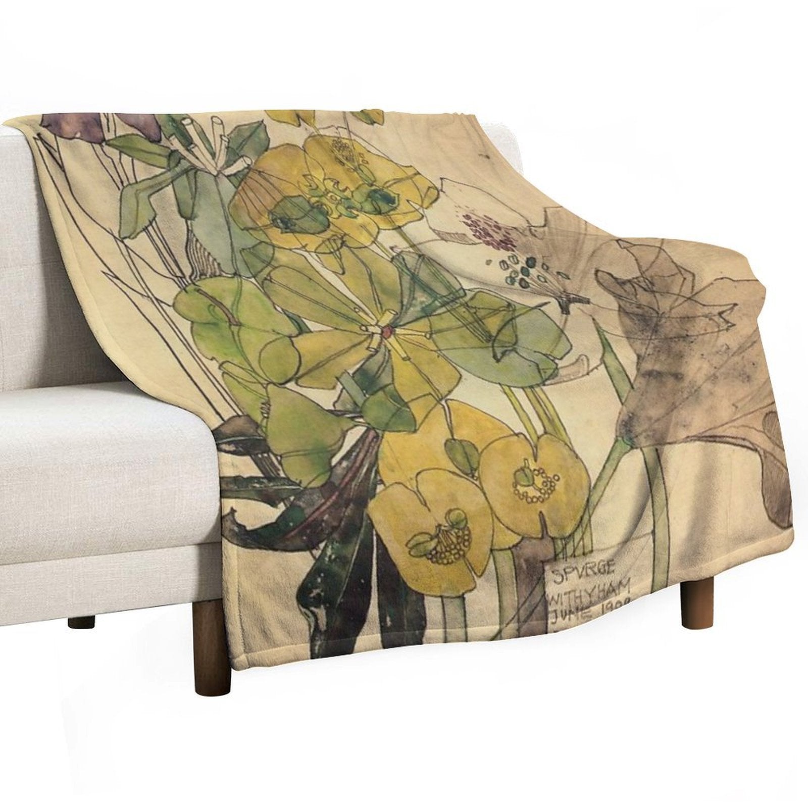 Spurge With Yham-Charles Rennie Mackintosh Versatility Throw Blanket