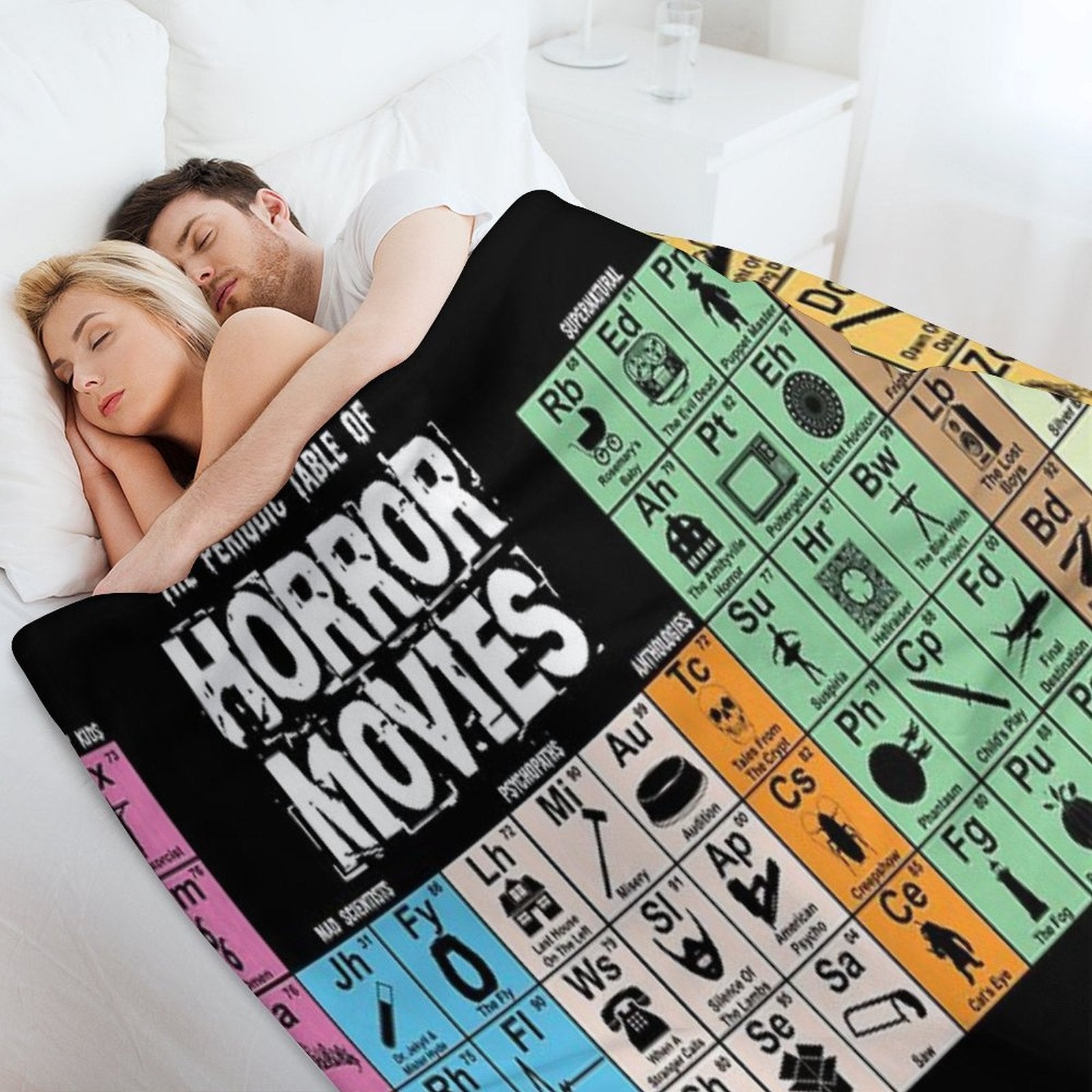 Periodic Table of Horror Movies Premium Throw Blanket