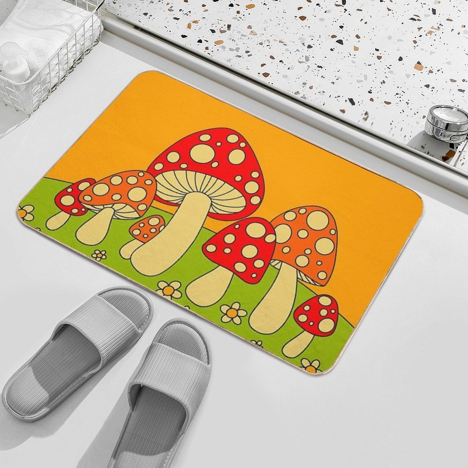 Mushrooms  Rapid-Drying Bath Mat