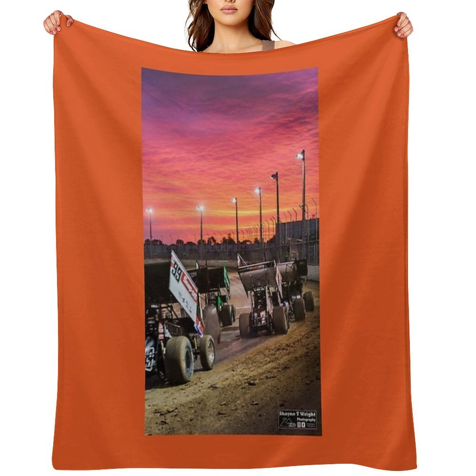 Sunset at The Speedway Track. Multi-functional Throw Blanket