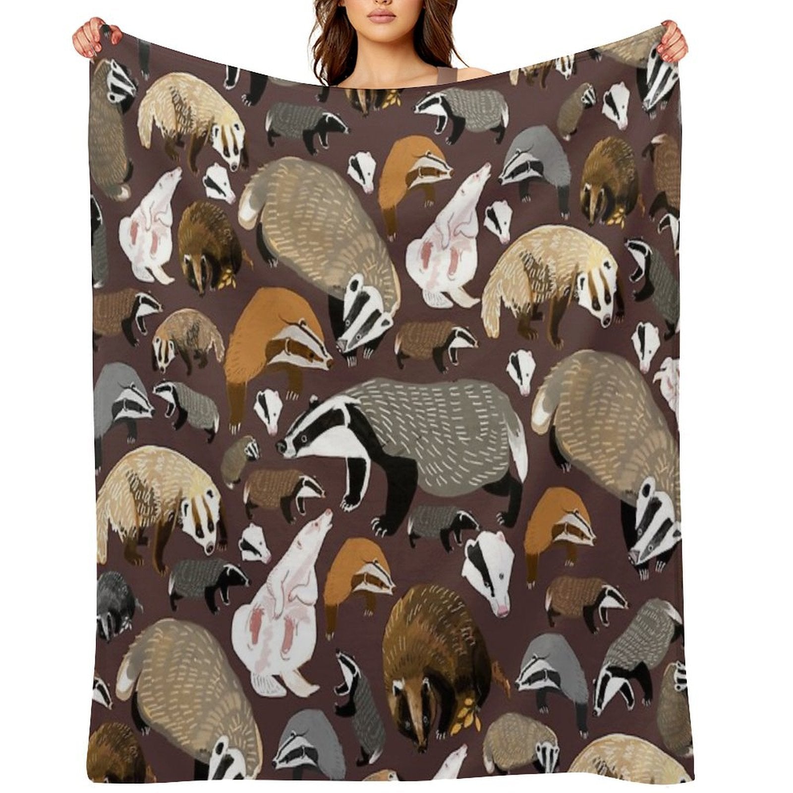 European Badger Eco-conscious Throw Blanket